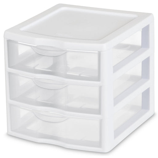 Sterilite Countertop 3-Drawer Unit, 8.50 x 7.25 x 6.88 inch