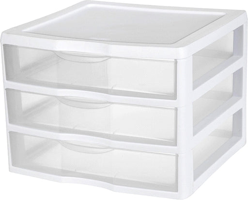 Sterilite Clearview Wide 3 Drawer Unit, Model #2093, 37.1 x 36.8 x 27cm