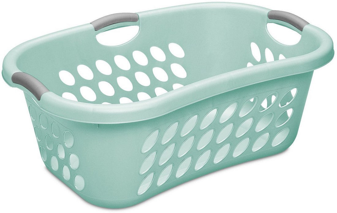 Sterilite Bushel Ultra HipHold Laundry Basket, Aqua, 26.38 x 18.13 x 10 inch