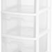 Sterilite 3-Drawer Wide Cart, Clear, 25.75 x 14.75 x 24.63 inch