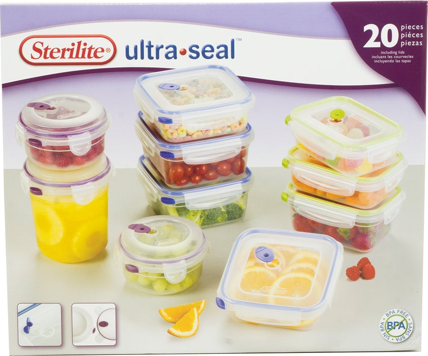 Sterilite Ultra Seal 20-Piece Food Storage Container Set, 20 pcs