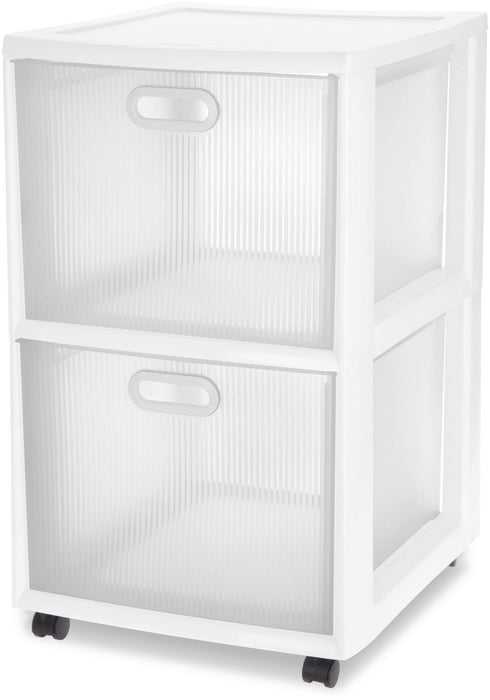 Sterilite Ultra 2-Drawer Cart, White, 1 pc