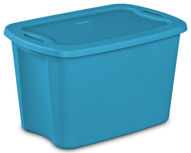 Sterilite 10 Gallon Tote Box, Blue Aquarium, 52.4 x 35.9 x 31.4 cm