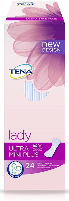 Tena Lady Ultra Mini Plus Pads, 24 Count, 24 ct