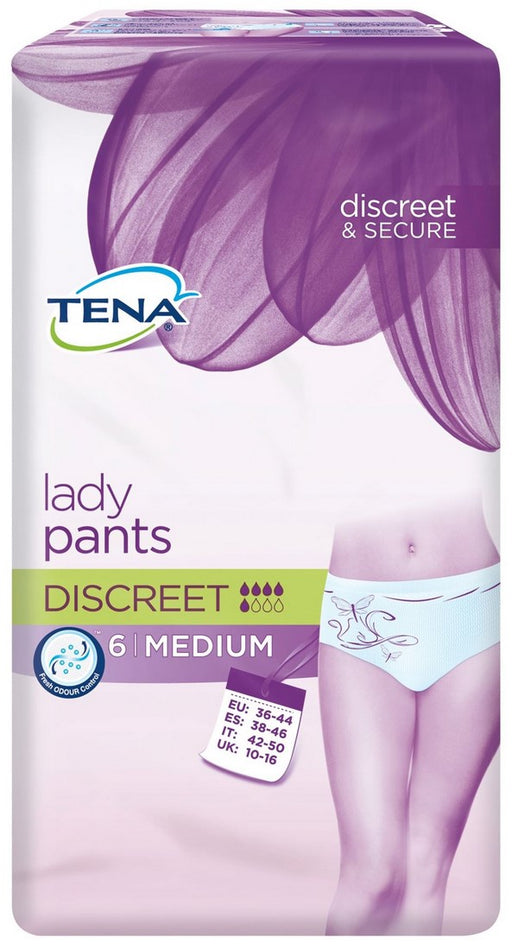 Tena Lady Pants, Discreet Size M, 6 ct