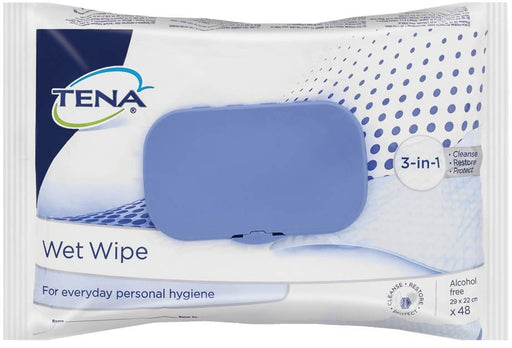 Tena 3-in-1 Soft Wet Wipes, 48 ct