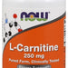 Now L-Carnitine 250 mg Veg Capsules, Fitness Support, 60 ct