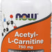 Now Acetyl-L-Carnitine 750 mg Tablets, Brain and Nerve Cell Function, 90 ct