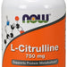 Now L-Citrulline 750 mg Veg Capsules Supports Protein Metabolism, 90 ct