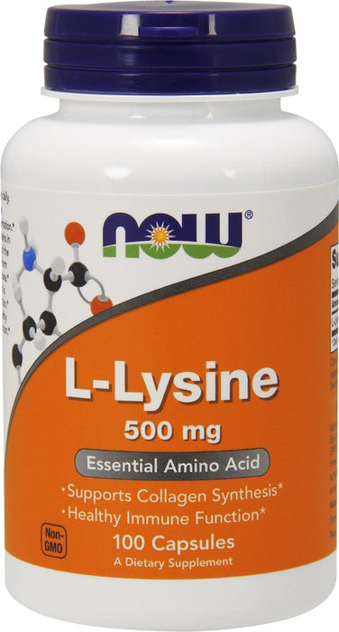 Now L-Lysine Capsules, 500 mg, 100 ct