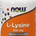 Now L-Lysine Capsules, 500 mg, 100 ct