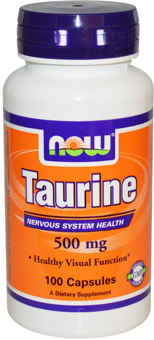 Now Taurine for  Nervous System Health Capsules, 500 mg, 100 ct