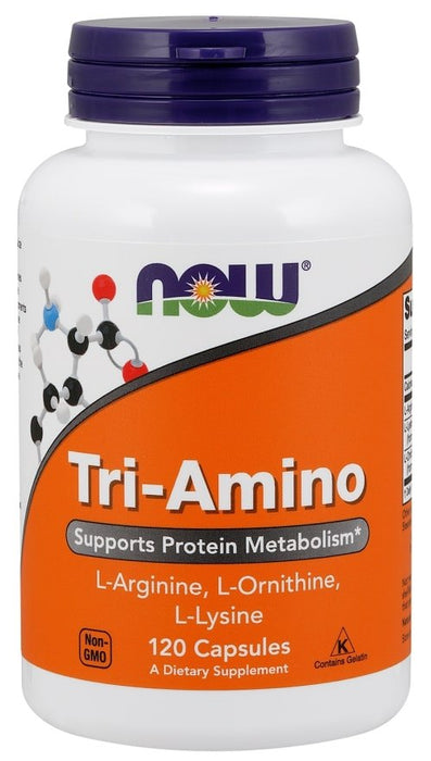 Now Tri-Amino Capsules, Supports Protein Metabolism, 120 ct