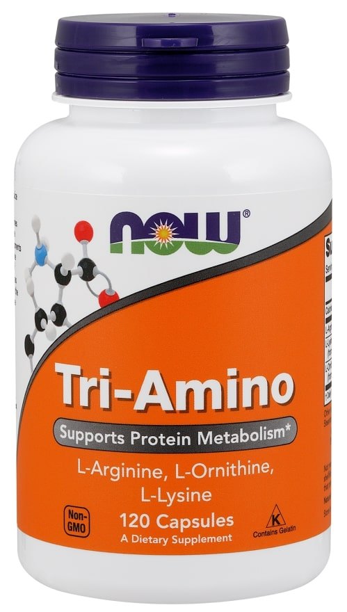 Now Tri-Amino Capsules, Supports Protein Metabolism, 120 ct