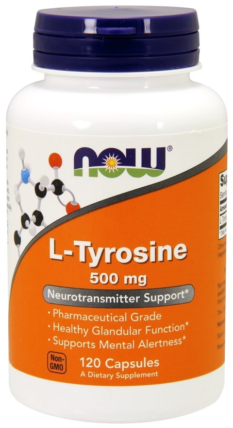 Now L-Tyrosine 500 Mg Capsules, Neurotransmitter Support, 120 ct