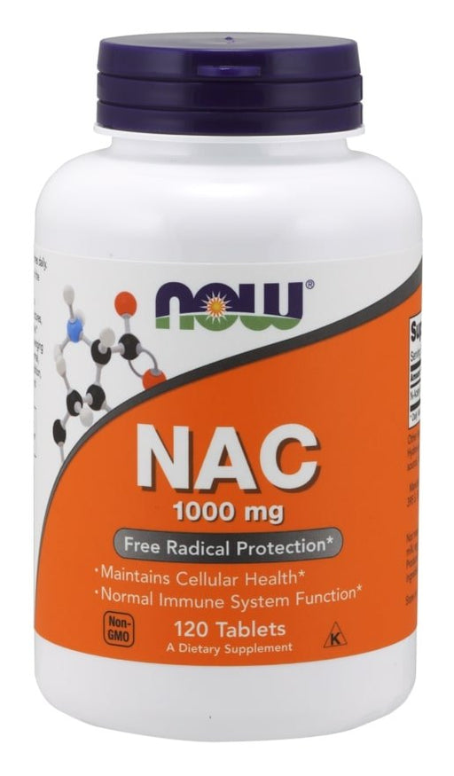 Now NAC 1000 mg Tablets, Free Radical Protection, 120 ct