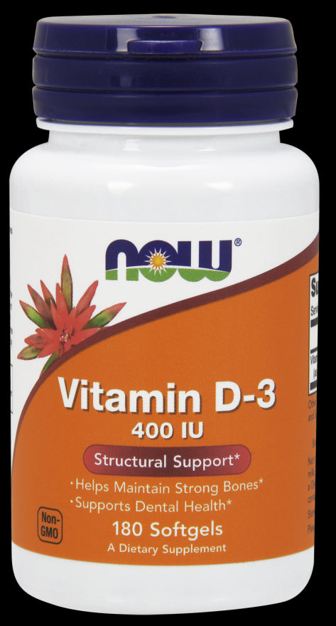 Now Vitamin D-3 Structural Support Softgels, 180 ct