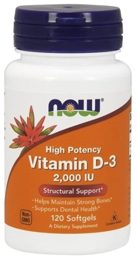 Now Foods Vitamin D3 2000 IU, 120 ct