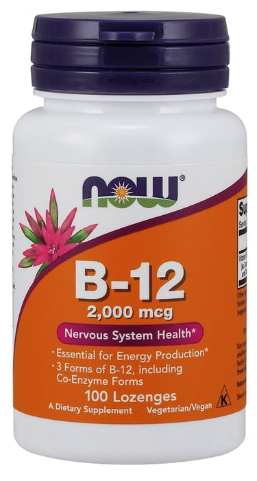 Now Vitamin B-12 2,000 mcg Lozenges Nervous System Health, 100 ct