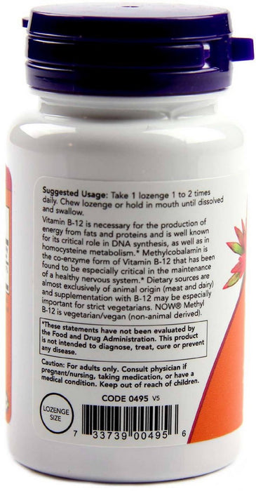 Now B-12 Nervous System Health Lozenges, 1000 mcg, 100 ct