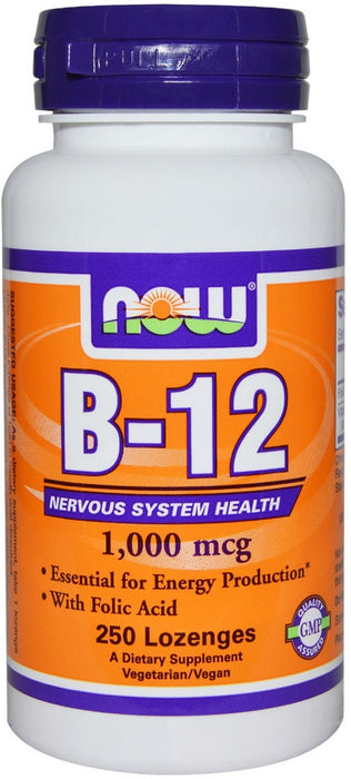 Now B-12 Nervous System Health Lozenges, 1000 mcg , 250 ct