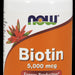 Now Biotin Energy Production Capsules, 5000 mcg, 60 ct