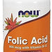 Now Folic Acid with Vitamin B-12 Tablets, 800 mcg, 250 ct