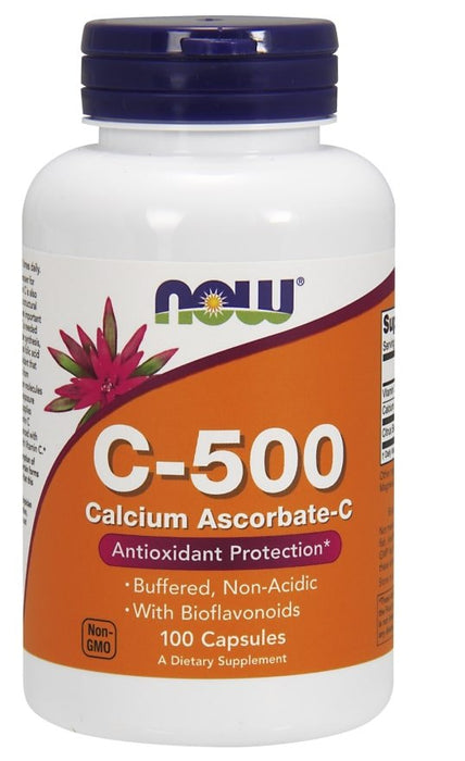 Now Vitamin C-500 Calcium Ascorbate Capsules, Antioxidant Protection, 100 ct