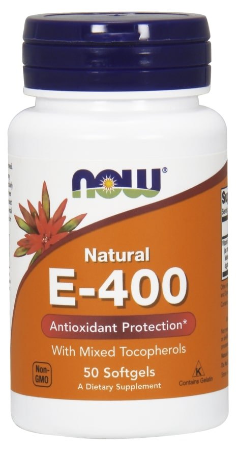 Now Vitamin E-400 Softgels with Mixed Tocopherols, Antioxidant Protection, 50 ct