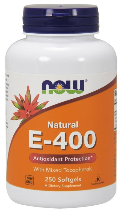 Now Vitamin E-400 Softgels with Mixed Tocopherols, Antioxidant Protection, 250 ct