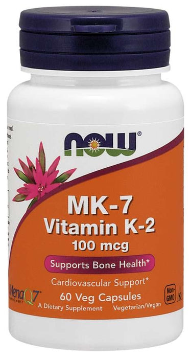 Now MK-7 Vitamin K 2 100mcg Vegetable Capsules, 60 ct