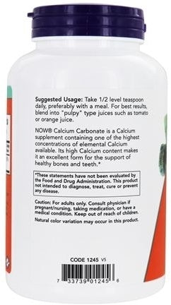 Now Calcium Carbonate Powder, 340 gr