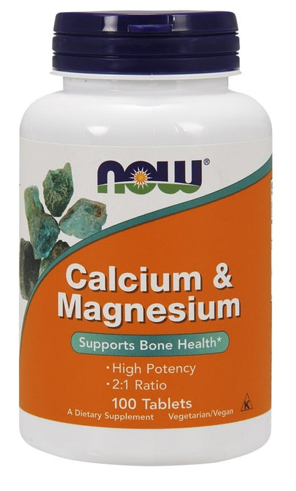 Now Calcium & Magnesium Tablets, Supports Bone Health, 100 ct