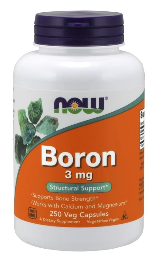 Now Boron 3 mg Veg Capsules, Structural Support, 250 ct