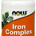 Now Iron Complex  Essetial Mineral Tablets, 100 ct