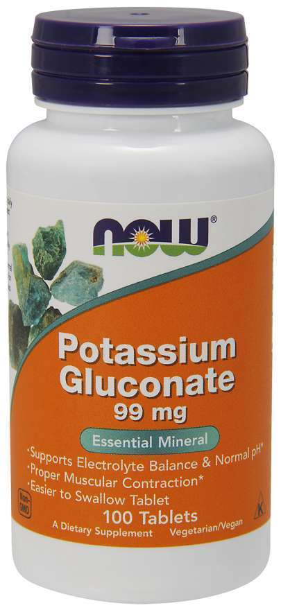Now Potassium Gluconate Tablets, 100 ct