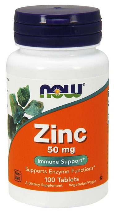 Now Zinc 50mg Tablets, 100 ct