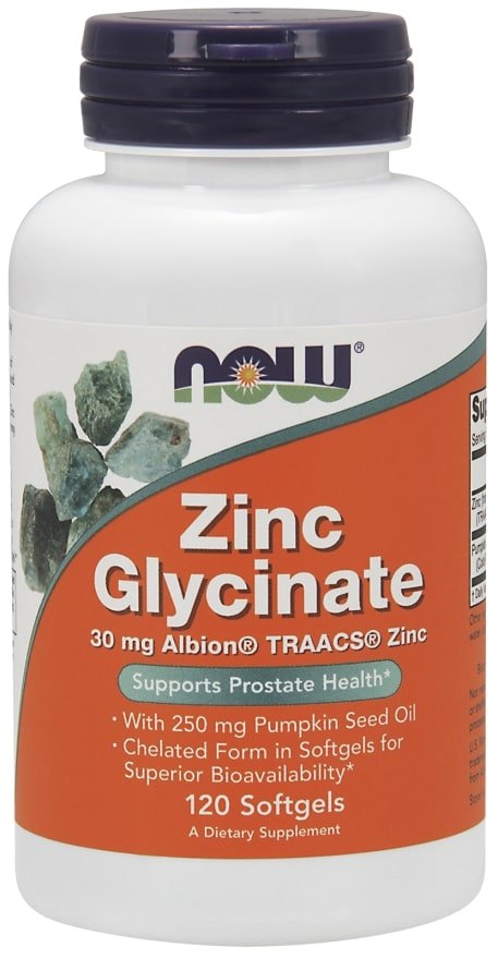 Now Zinc Glycinate Softgels, Supports Prostate Health, 120 ct