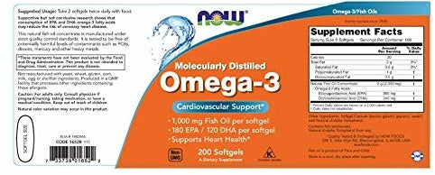 Now Omega-3 Molecularly Distilled, 200 ct