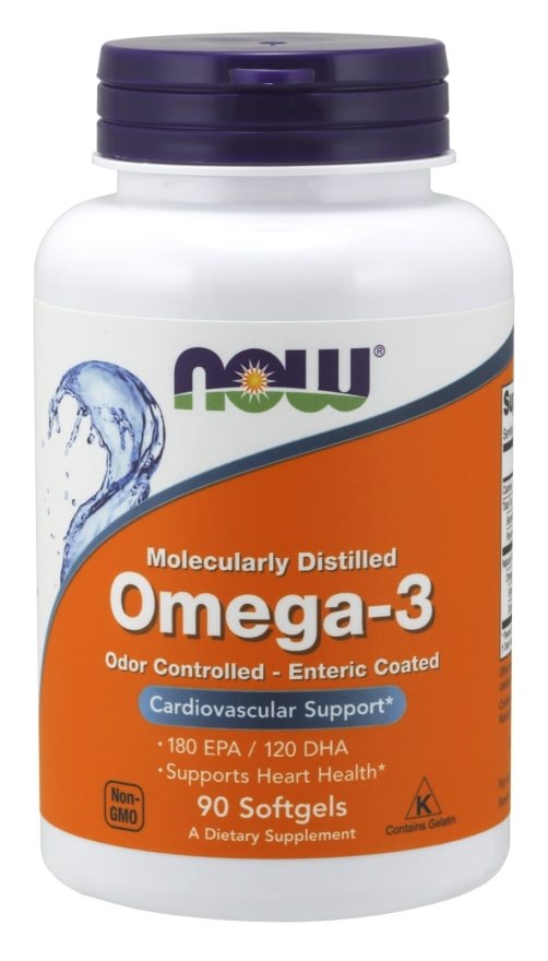 Now Omega-3, Enteric Coated Softgels, Cardiovascular Support, 90 ct