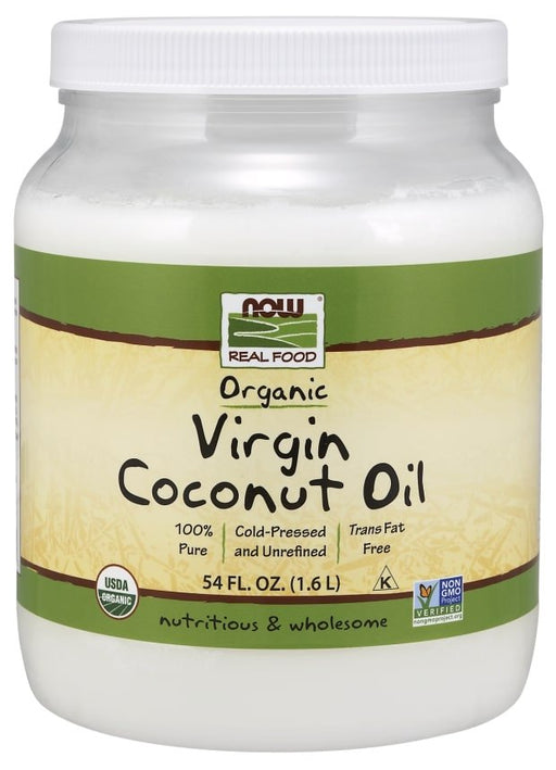 Now Virgin Coconut Cooking Oil, Organic 54 oz, 1.6 L