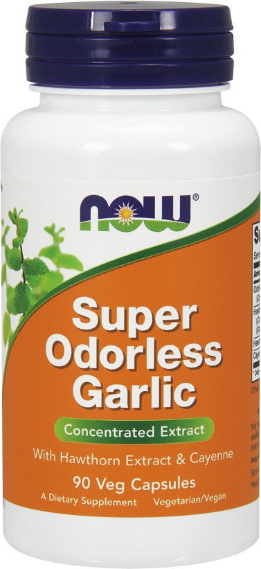 Now Odorless Garlic Concentrated Extract Capsules, 90 ct