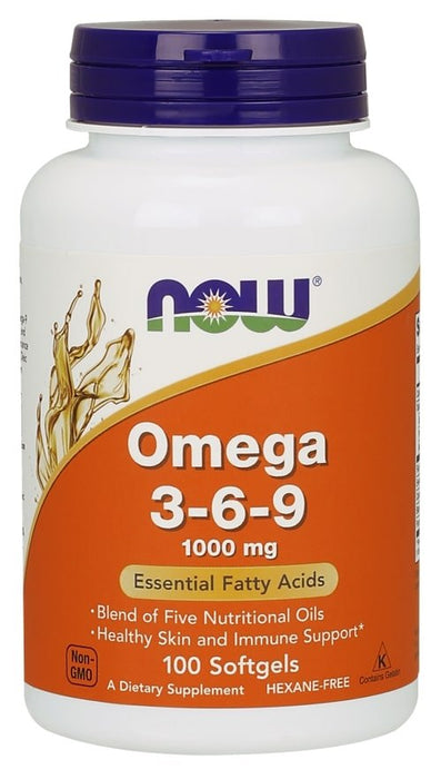 Now Omega 3-6-9 1000 mg Softgels, Essential Fatty Acids, 100 ct