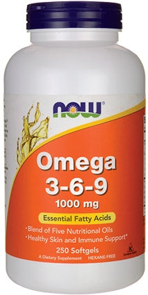 Now Omega 3-6-9 Essential Fatty Acids Softgels, 1000 mg, 250 ct