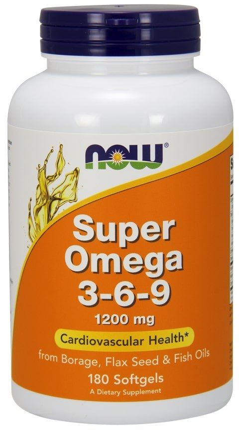 Now Super Omega 3-6-9 1200 mg Softgels, Cardiovascular Health, 180 ct