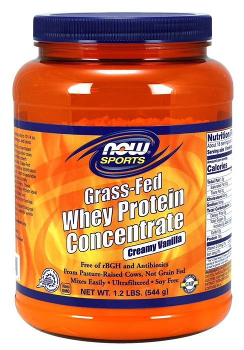 Now Grass-Fed Whey Protein Creamy Vanilla Powder, 544 gr