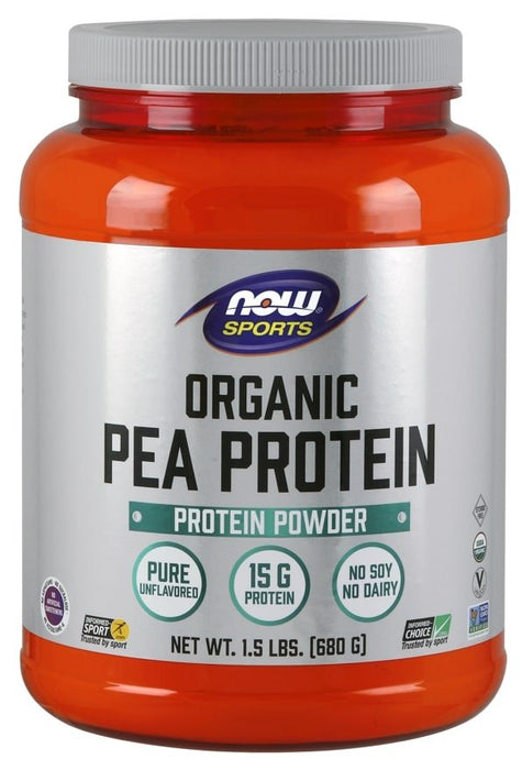 Now Organic Pea Protein Powder, Pure Unflavored, 680 gr