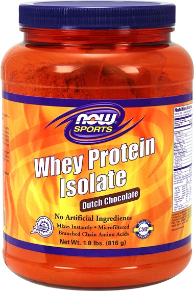 Now Whey Protein Isolate Dutch Chocolate, 1.8 lbs