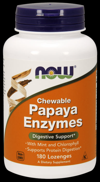 Now Papaya Enzymes Chewable Digestive Support Lozenges, 180 ct