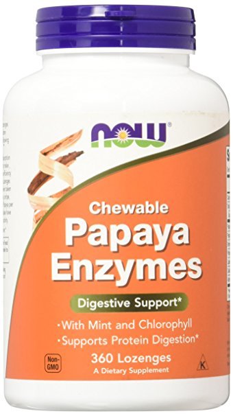 Now Papaya Enzymes Chewable Digestive Support Lozenges, 360 ct